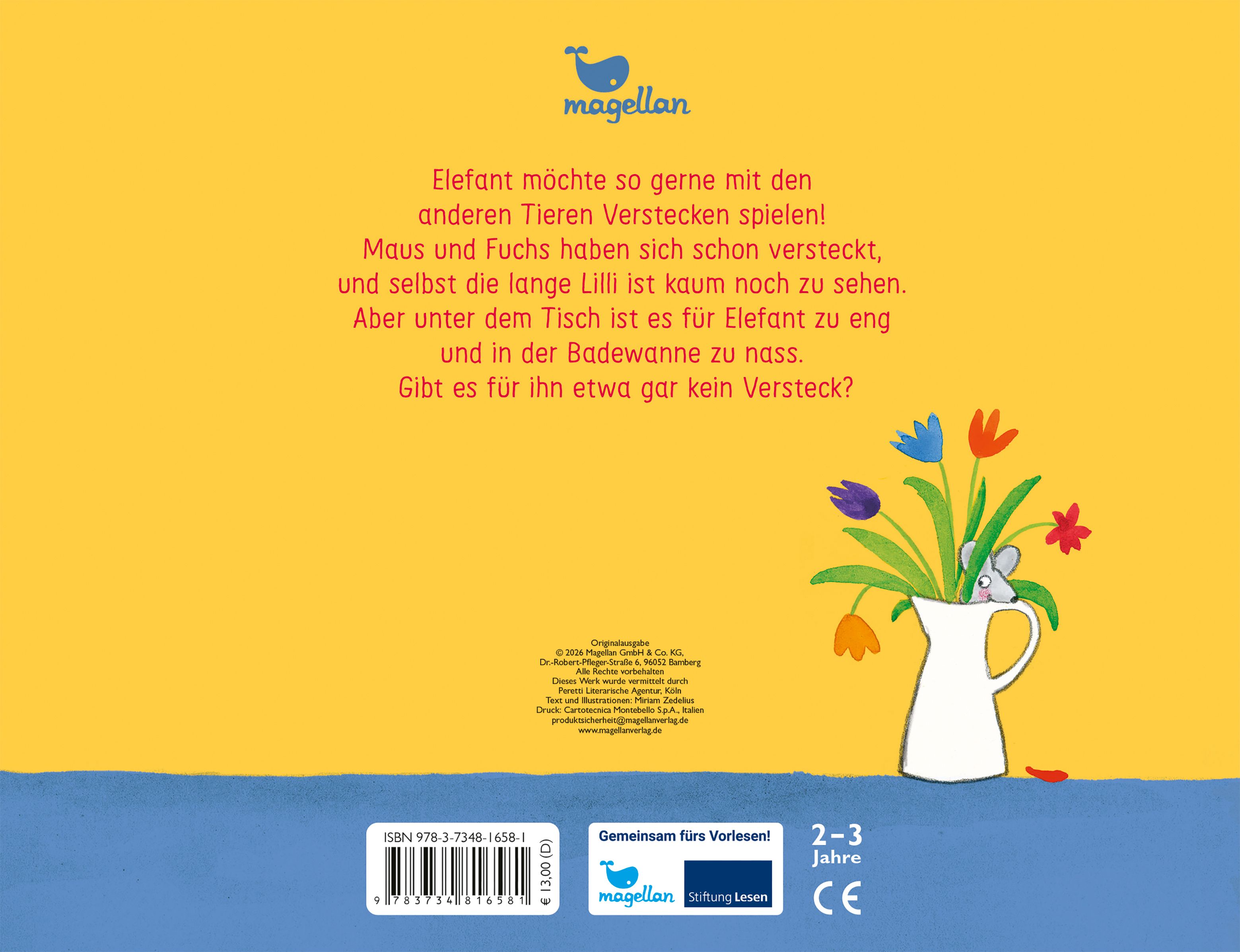 Elefant versteckt sich