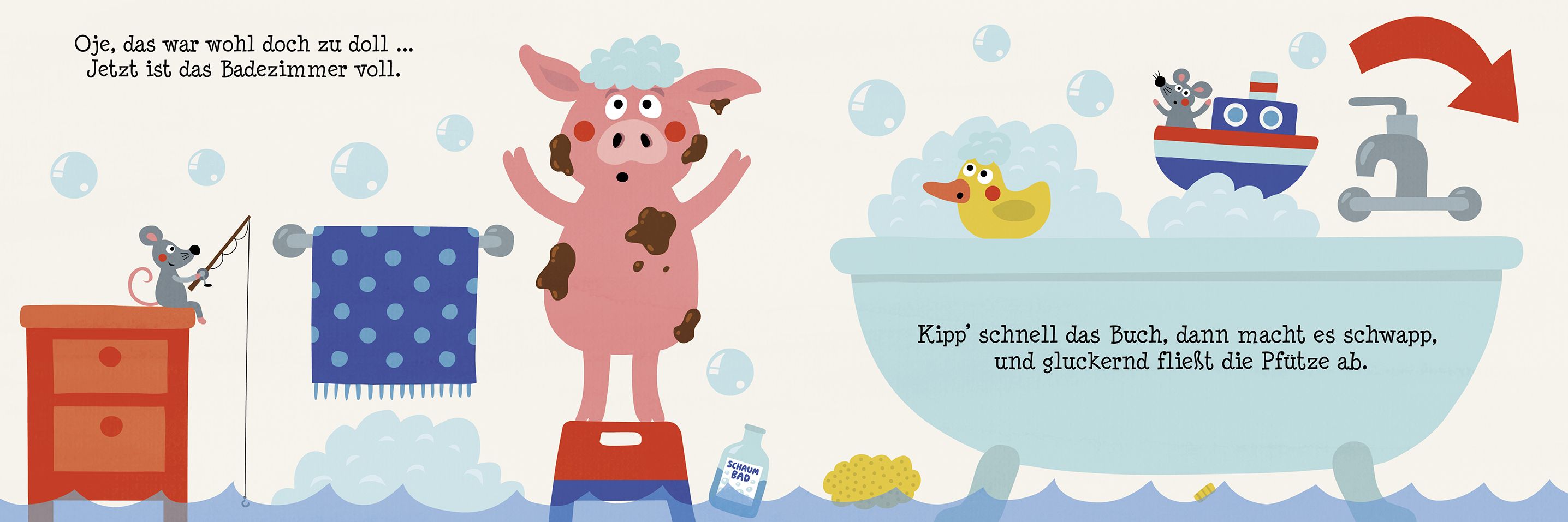 Wie bekommen wir das Schwein bloß in die Badewanne rein?