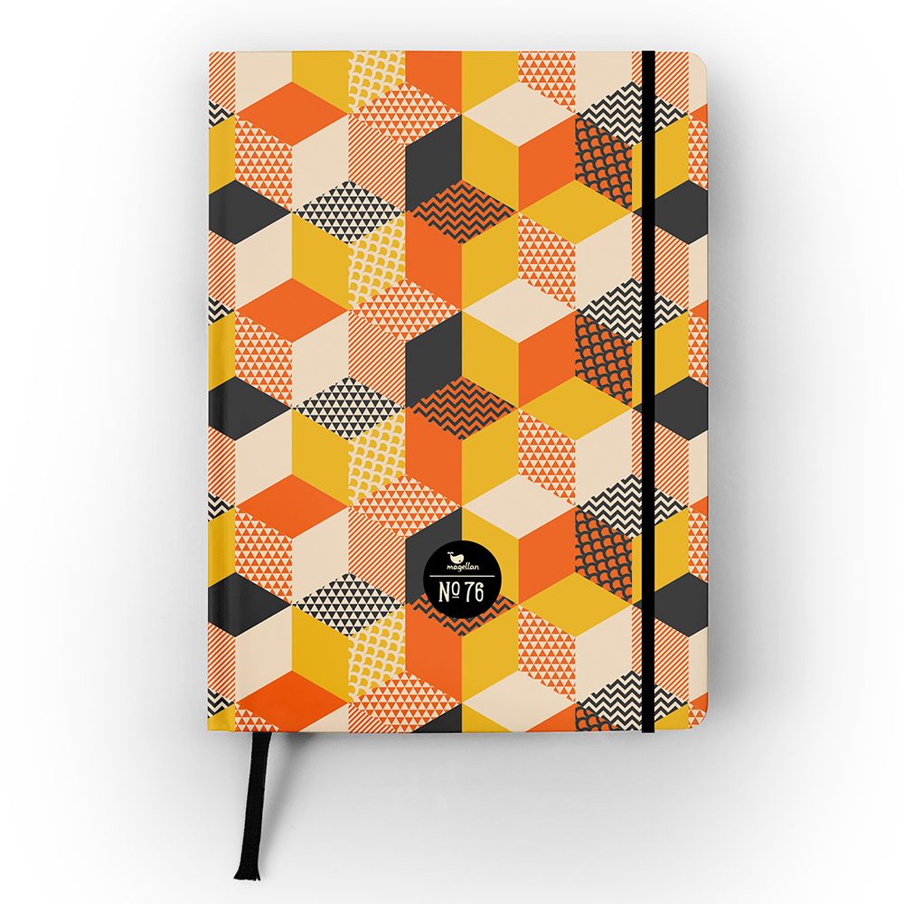Notizbuch No. 76 - Orange Cubes