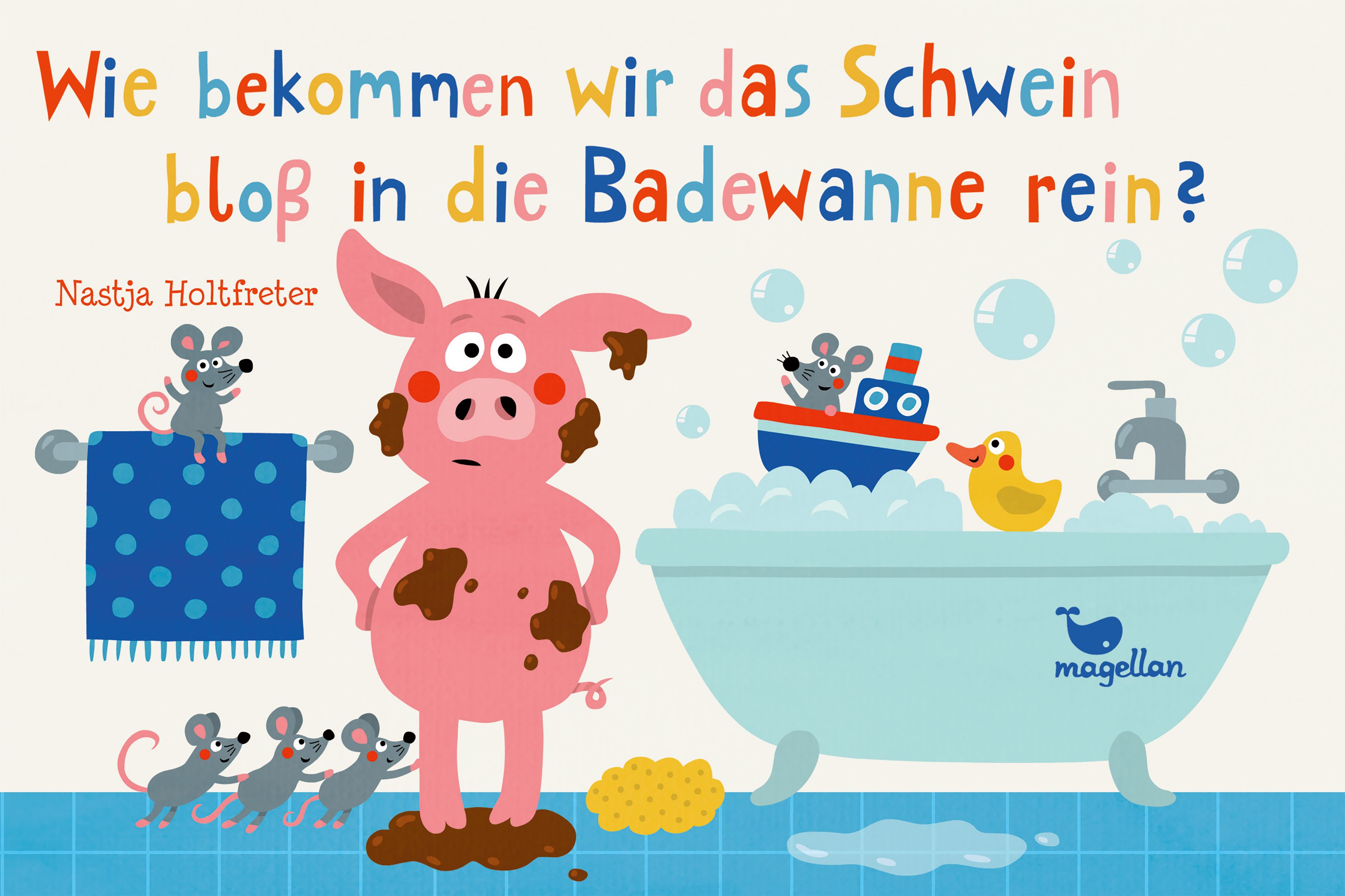 Wie bekommen wir das Schwein bloß in die Badewanne rein?