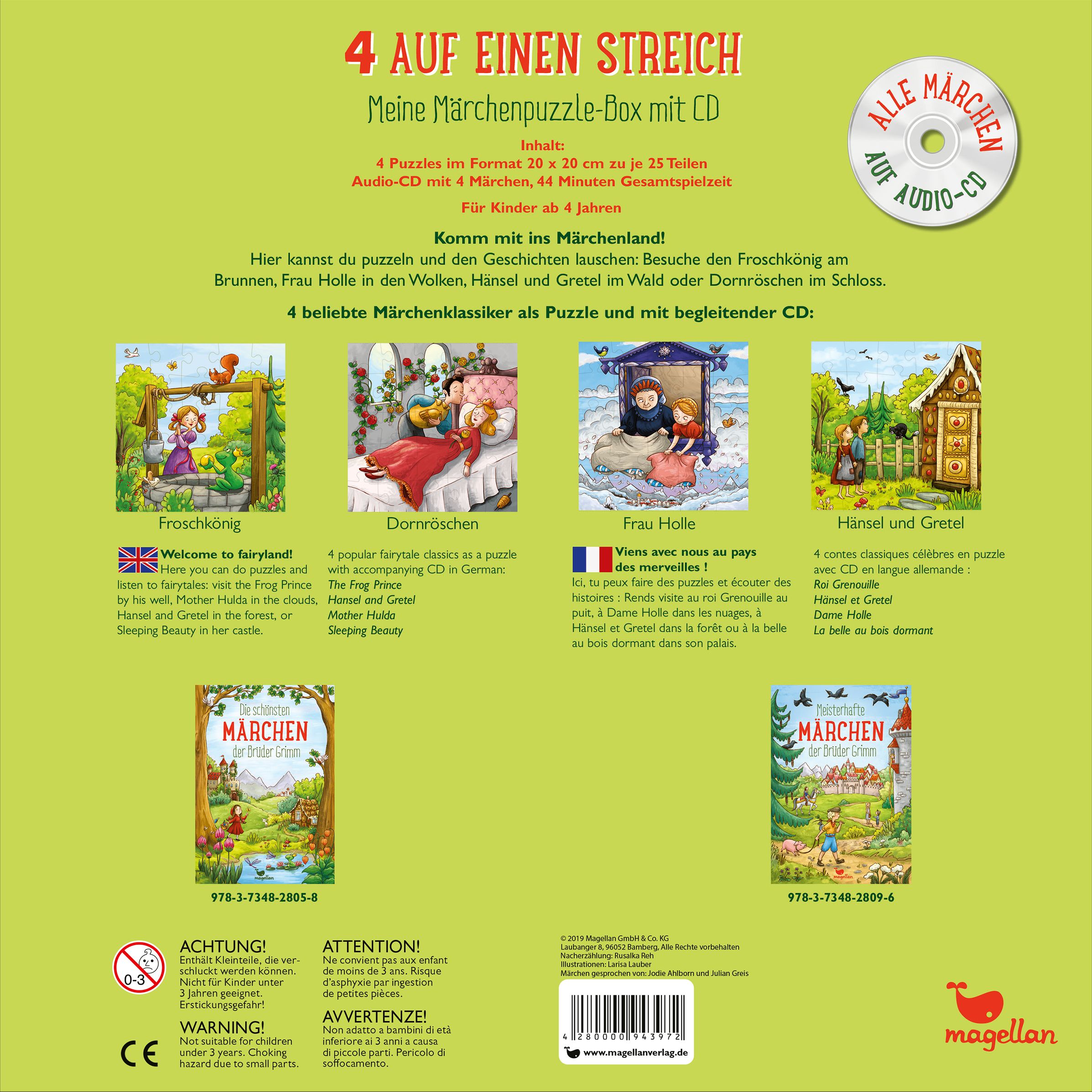 4 auf einen Streich - Meine Märchenpuzzle-Box mit CD