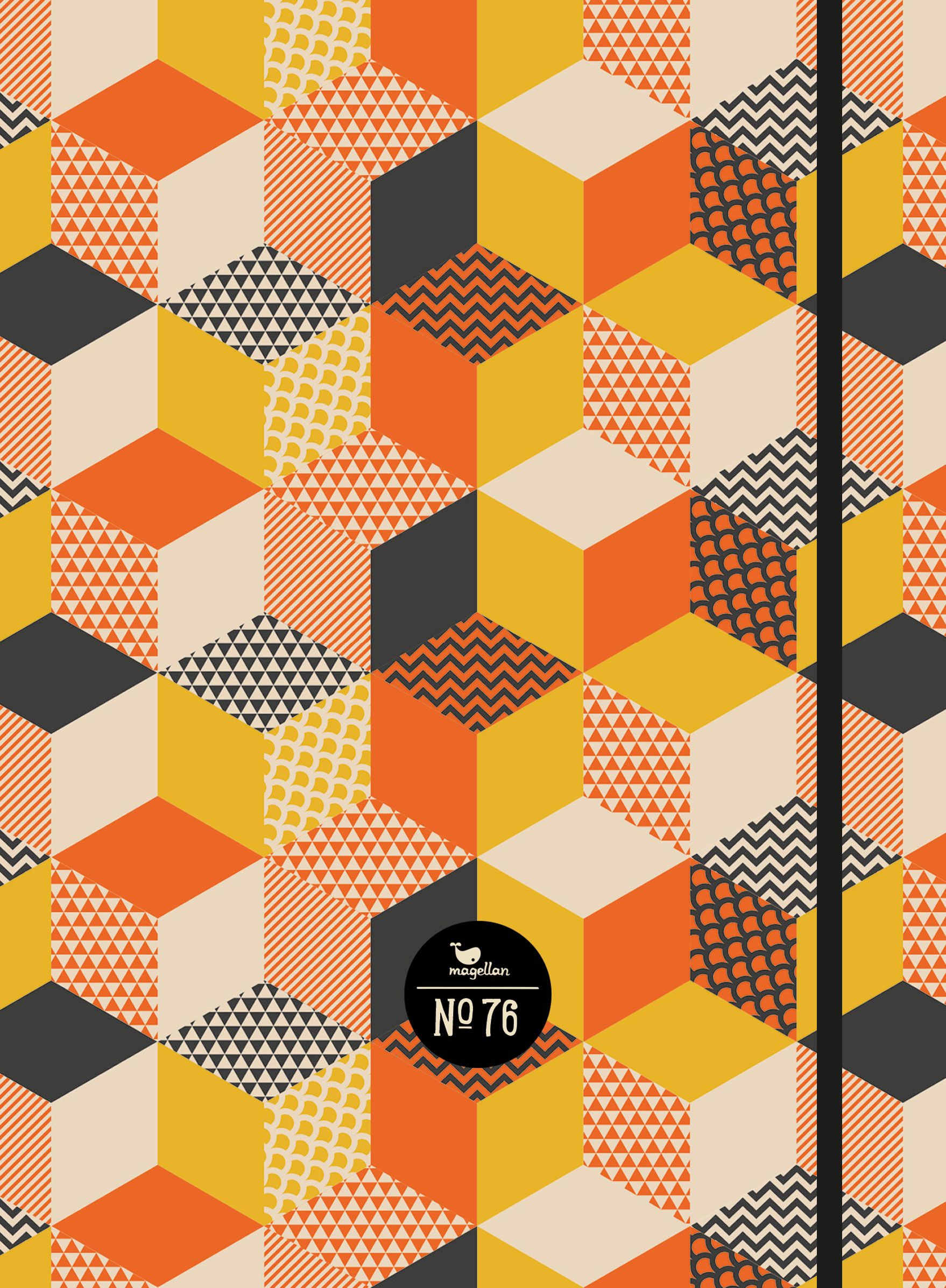 Notizbuch No. 76 - Orange Cubes